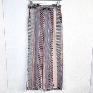 Bobeau sz Small Wide Leg Lounge Pants Boho Pockets Elastic Waist Pull On MINT